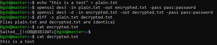 OpenSSL fle encyption and decryption demo